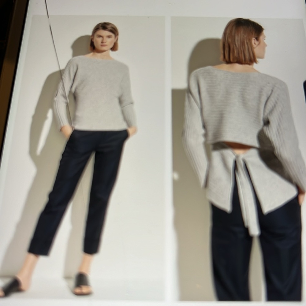 NWT Vince Tie Back Dolman Sleeve Sweater M Oatmeal Cashmere Blend